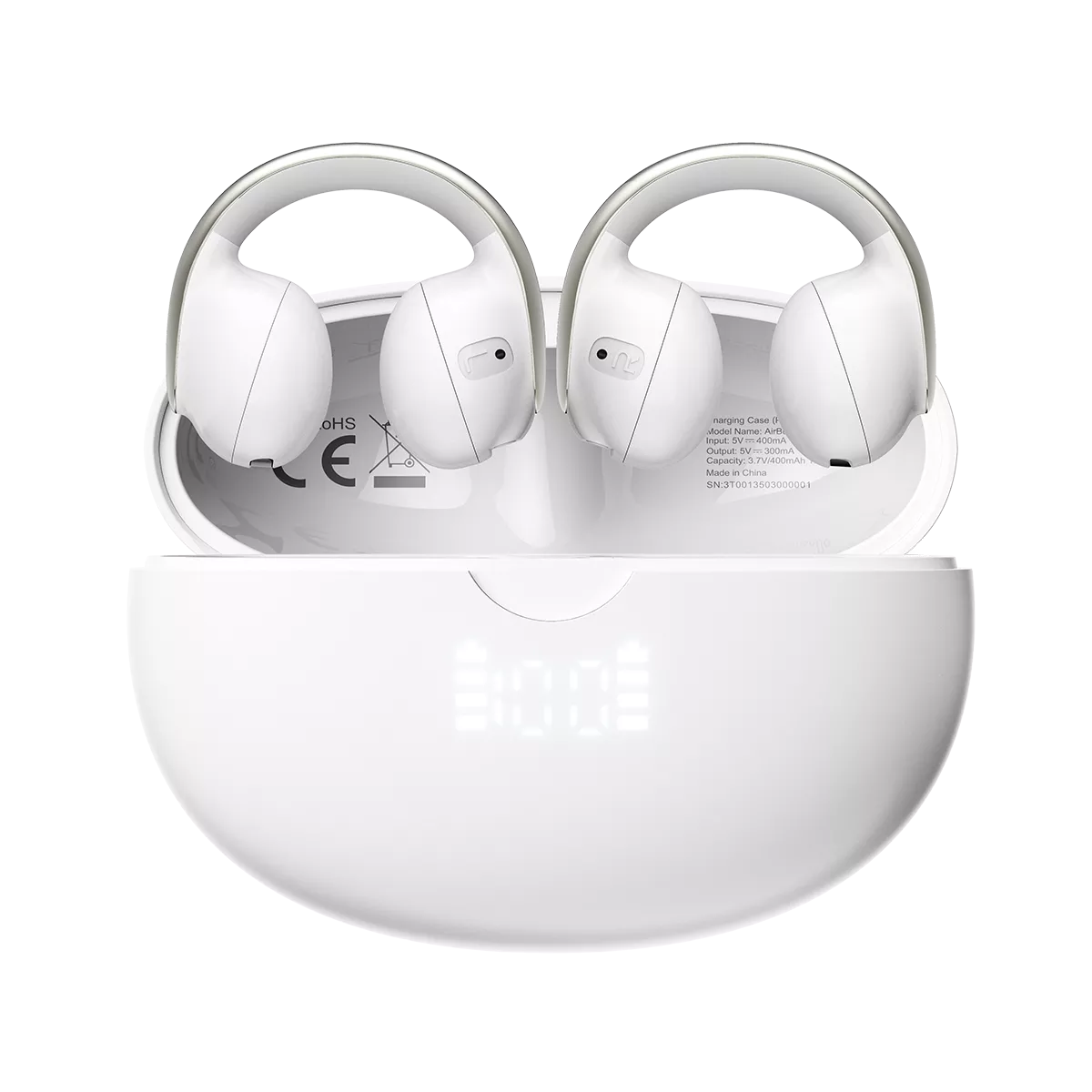 Blackview Airbuds 13 - Batterie: boitier de charge 400 mAh Version Bluetooth: 5.4 Temps de charge;: 1H05 min (écouteurs); 02H (boîtier de charge)