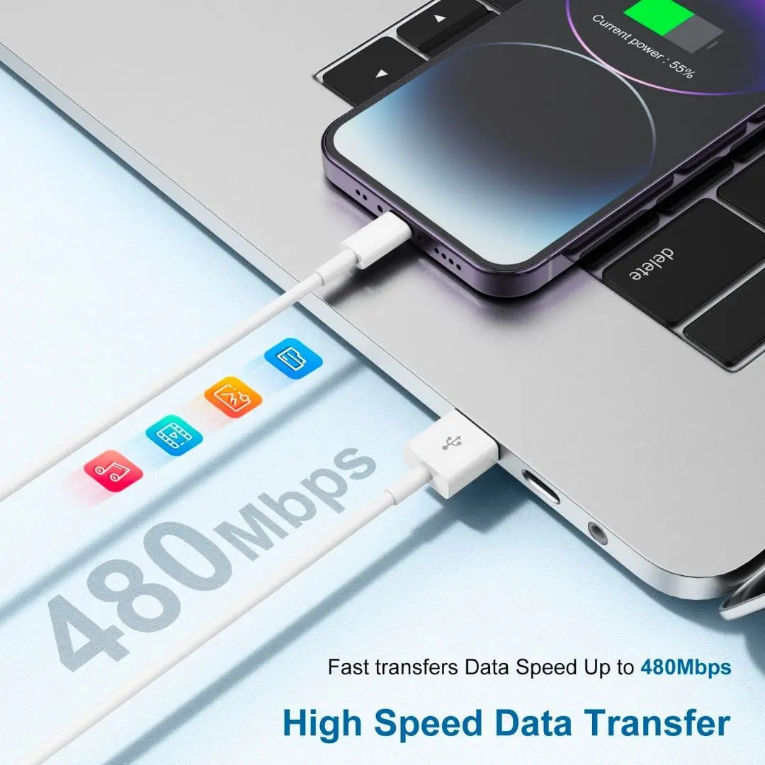 Câble de chargeur certifié Apple, câble Lightning – USB, charge rapide, pour téléphones Apple iPhone,