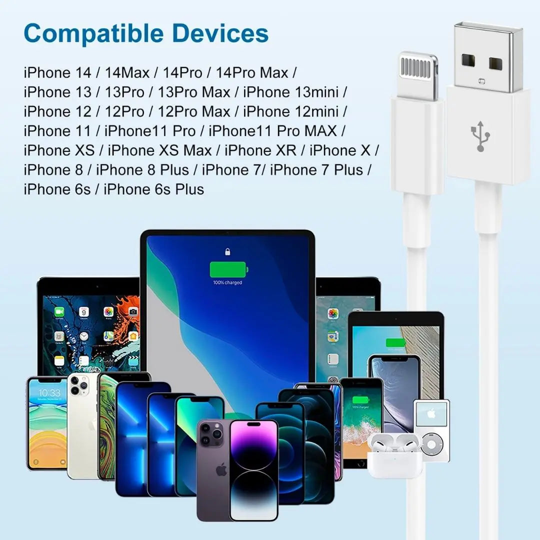 Câble de chargeur certifié Apple, câble Lightning – USB, charge rapide, pour téléphones Apple iPhone,