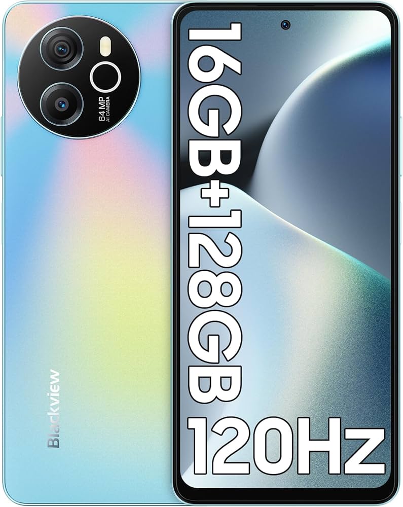 Blackview Shark 8 - 6,78 pouces - Full HD - 120 Hz - 64 mégapixels -  256 Go de stockage - 16 Go Mémoire vive (RAM)-  Helio G99 - Android 13 - Capacité de la batterie 5 000 mAh - Mémoire extensible