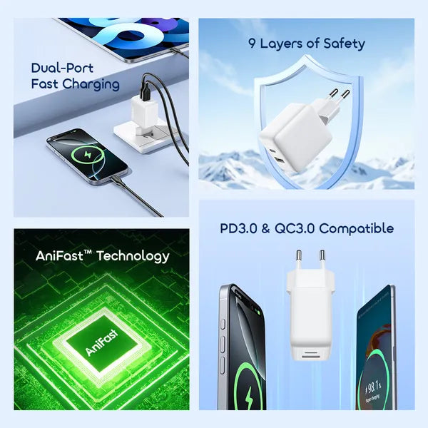Kit chargeur oraimo PowerCube 201 avec prise de type UE 20 W