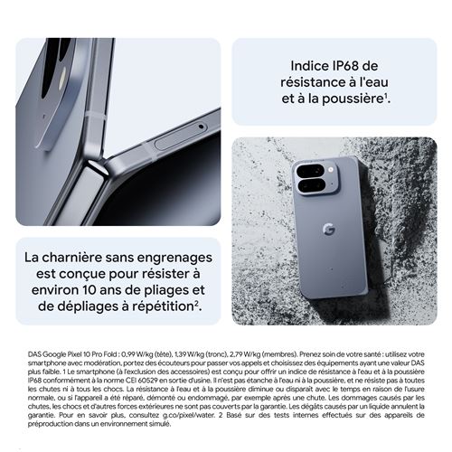Smartphone Google Pixel 10 Pro Fold - 5G Double SIM -  256 Go  ROM - ANDROID 16 .