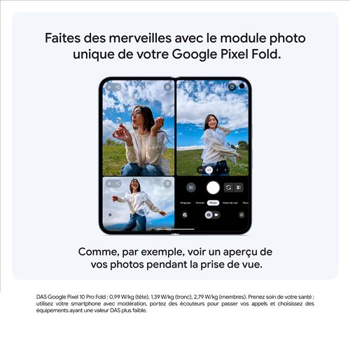 Smartphone Google Pixel 10 Pro Fold - 5G Double SIM -  256 Go  ROM - ANDROID 16 .