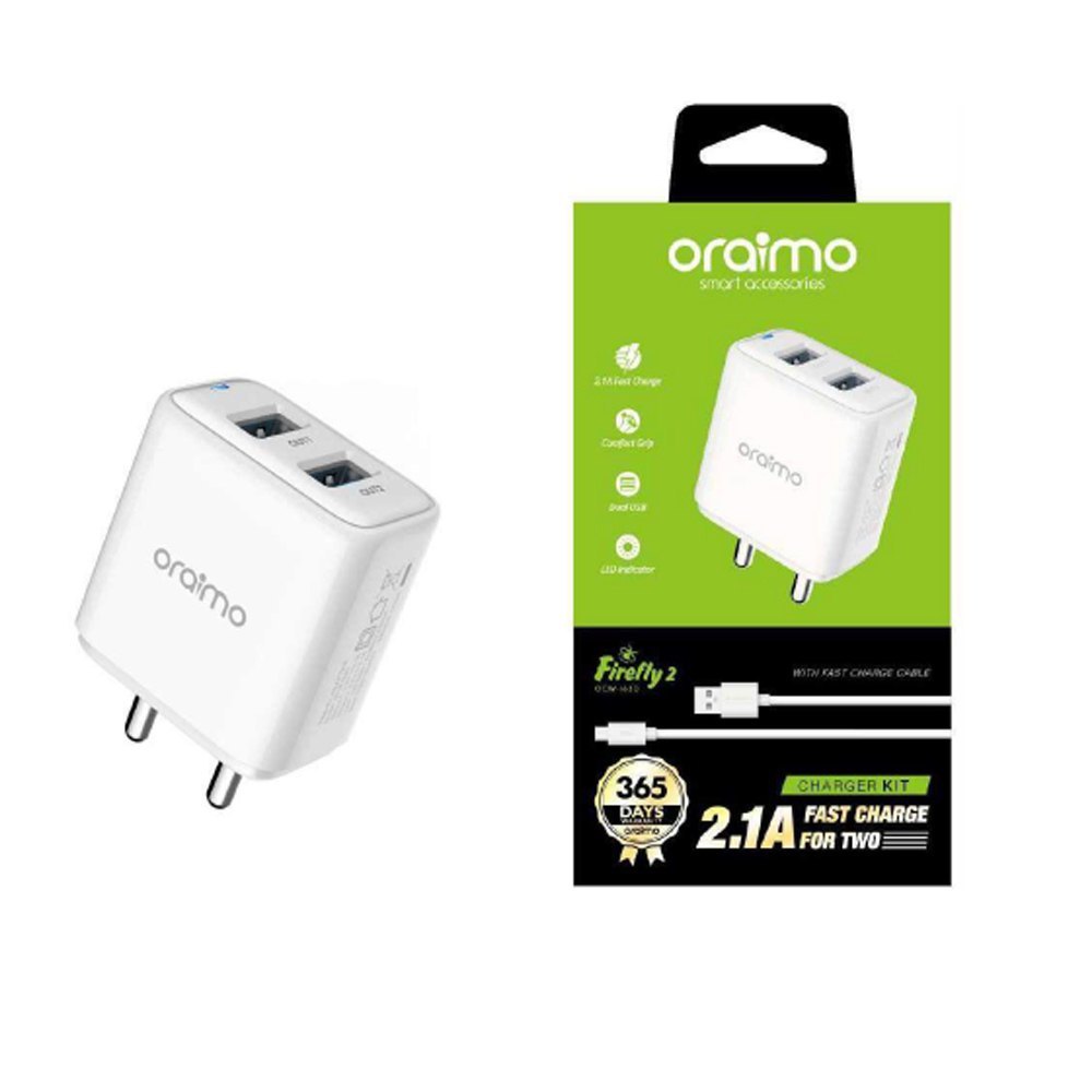oraimo Firefly 2U Kit de chargeur mural 12 W