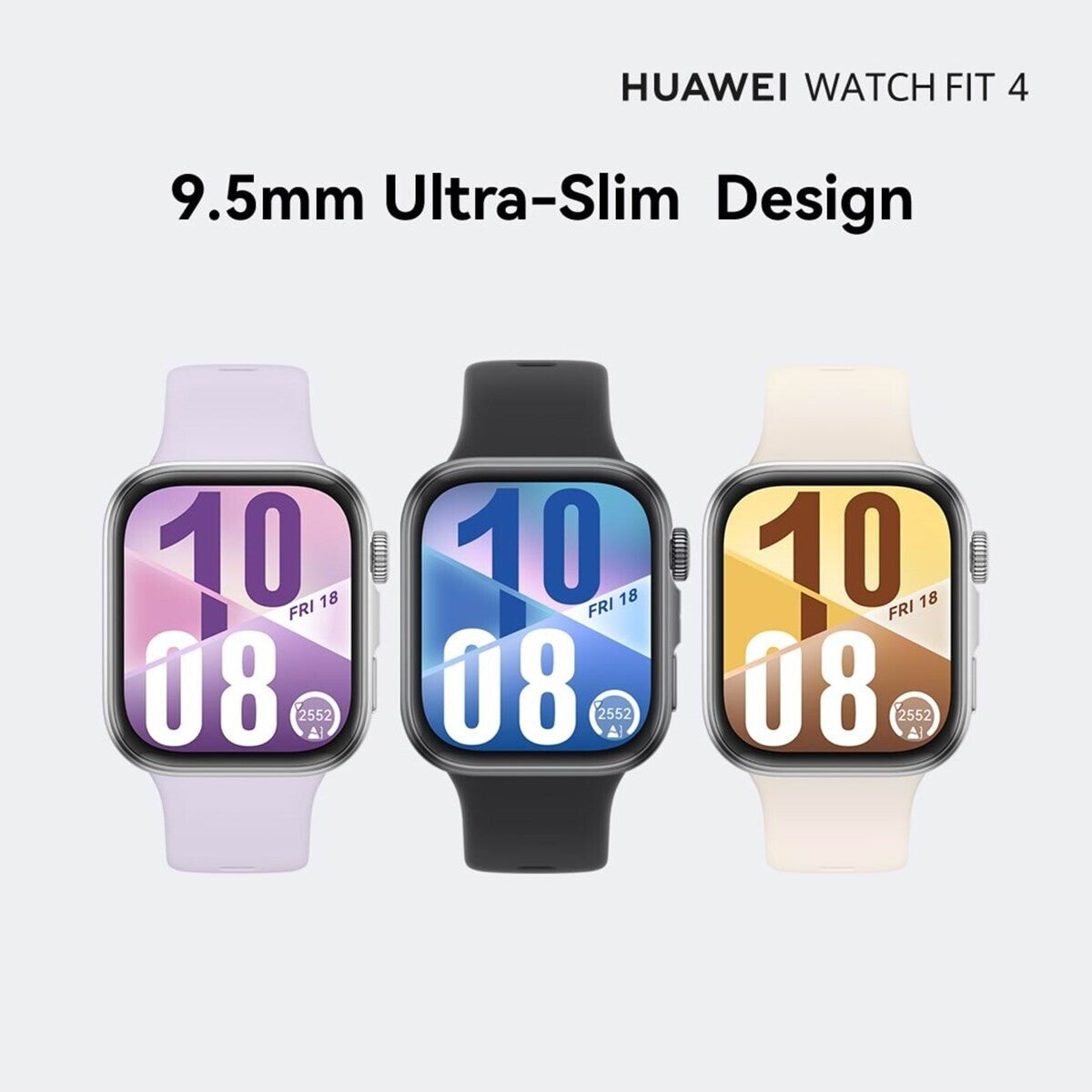 Huawei Watch Fit 4 - Taille d’écran 1,82 pouces -  Résolution d'écran 480 x 408 pixels - GPS - Unisexe - Compatible iOS - Compatible Android - Boîtier Aluminium - Bracelet Élastomère fluoré - Écran AMOLED