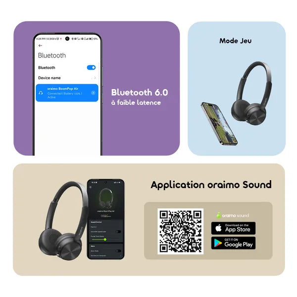oraimo BoomPop Air Lightweight On-Ear Wireless Headphones