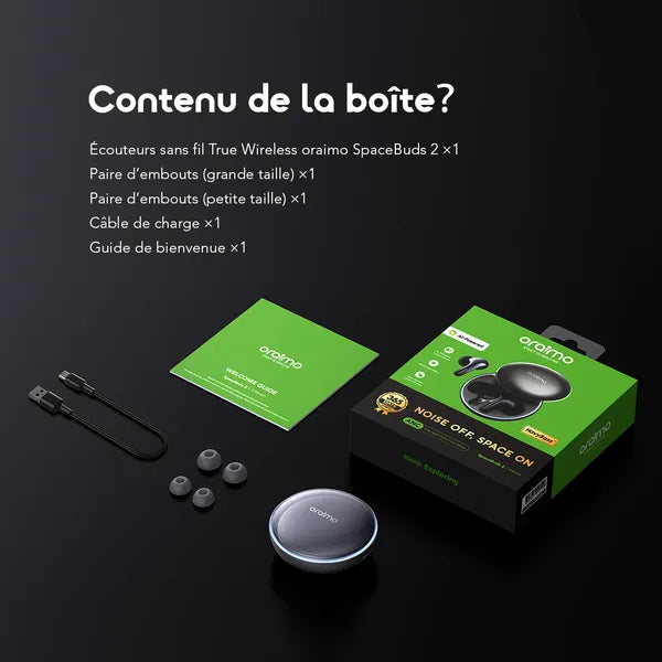 oraimo SpaceBuds 2 Écouteurs True Wireless AI Smart